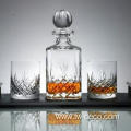 Traditional Crystal Square Decanter Set with glass stopper